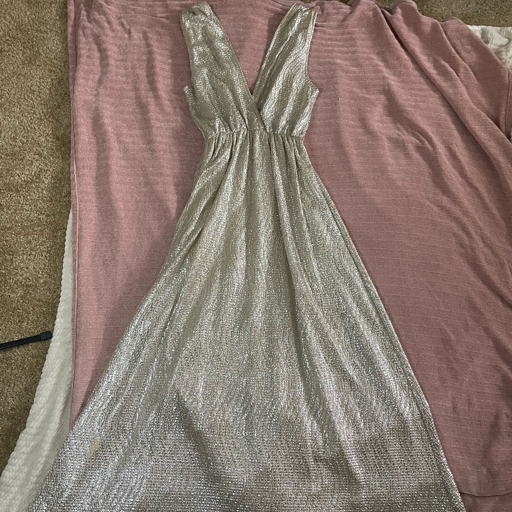 LULU’s Silver long dress